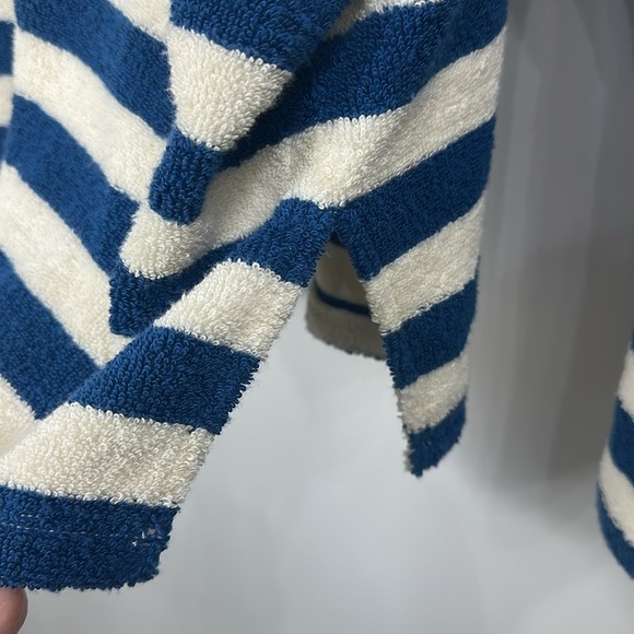 Madewell MWL Loop Terry Notched Sweatshirt size medium.NWT.Blue and White - Picture 4 of 8